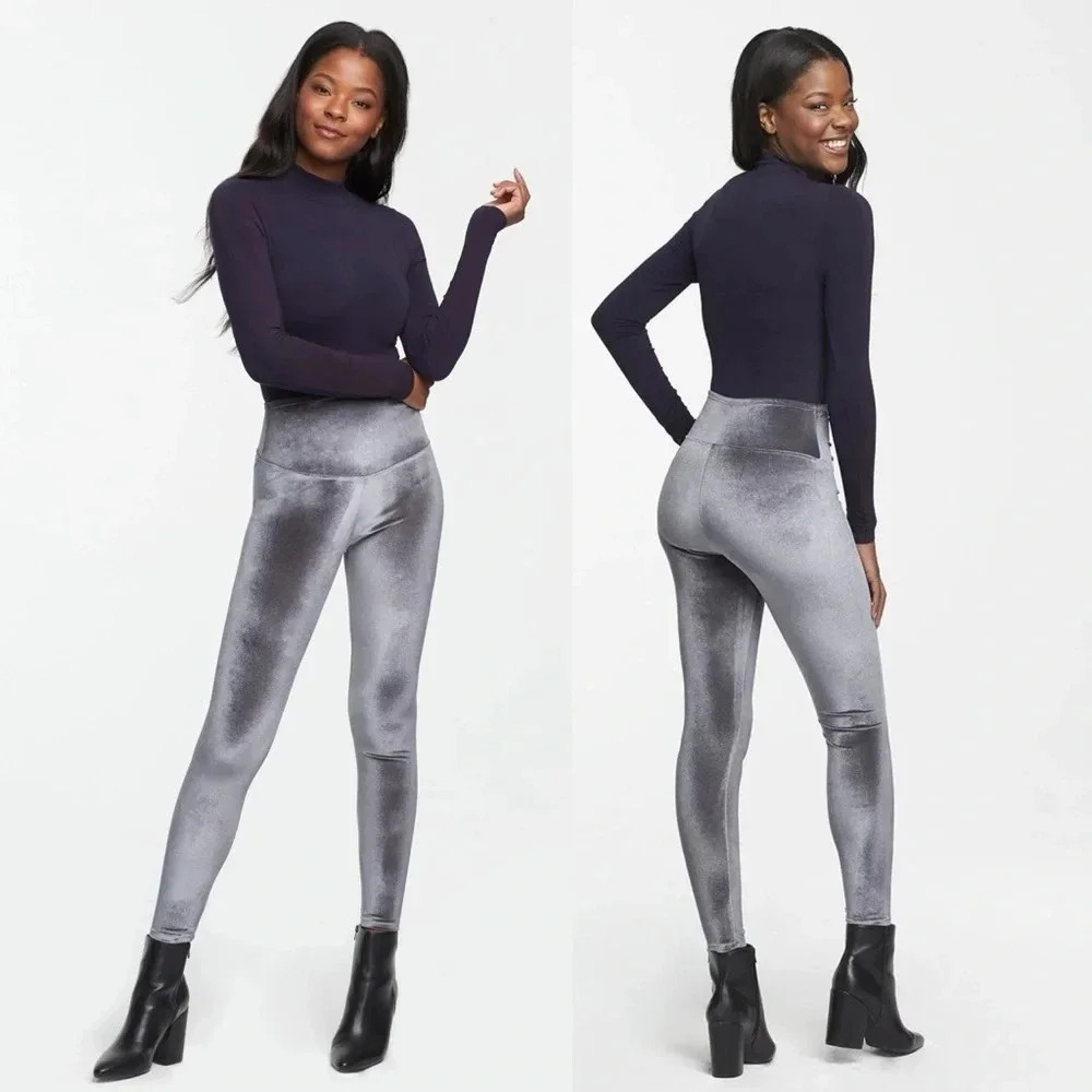 Yummie Velvet Shaping Leggings Size XL Asphalt Rear Lifting High Waist